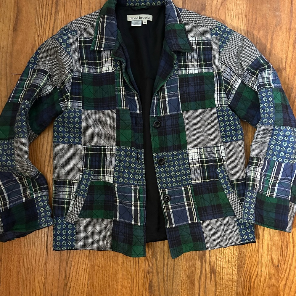 David Brooks Women’s Plaid Patchwork Jacket - Gre… - image 1